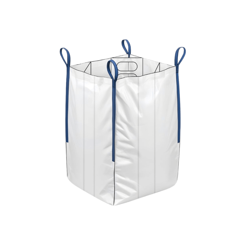 Anti-static baffle bag in blue straps.