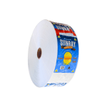 Tubular roll for flexible packaging of bulk goods, with pre-printed customer branding.